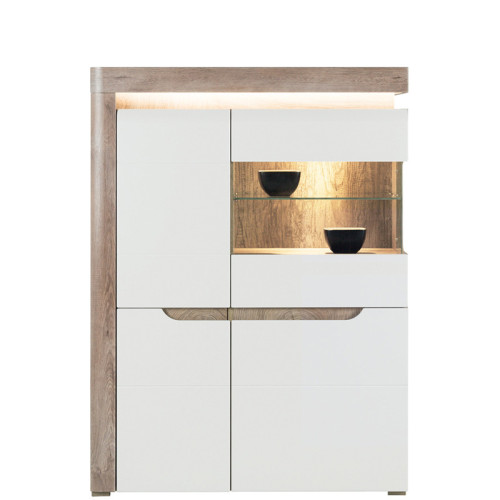 Фото витрины IRMA IM5 BOGFRAN дуб / белый глянец