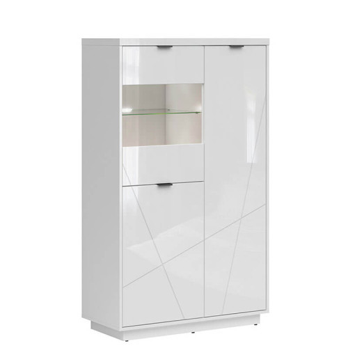Фото витрины FORN REG2D1W BRW белый глянец