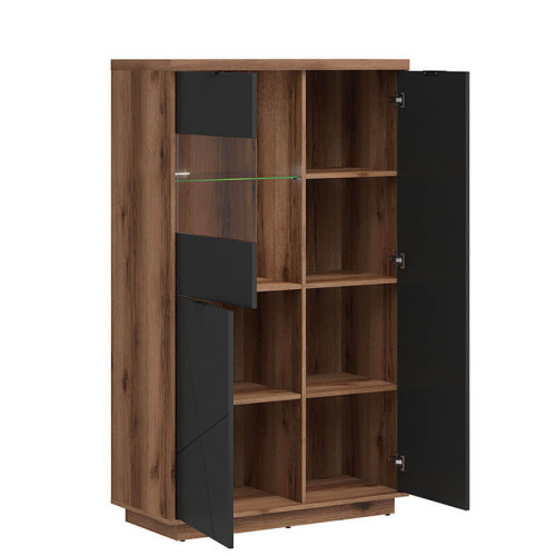 Фото витрины FORN REG2D1W BRW дуб делано темный / черный – наполнение