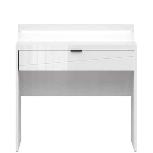 Фото туалетного столика с подсветкой FORN TOL1S+OSW BRW белый глянец – вид спереди