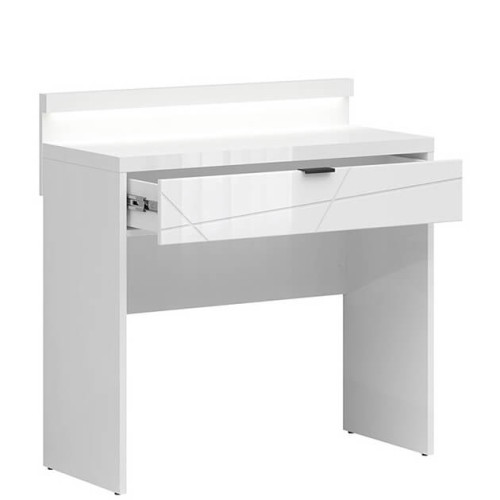 Фото туалетного столика с подсветкой FORN TOL1S+OSW BRW белый глянец – наполнение