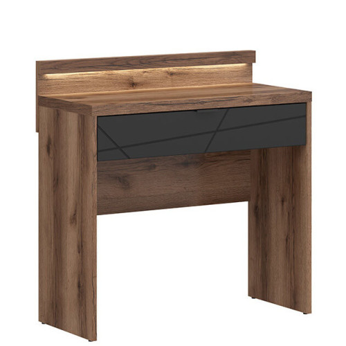 Фото туалетного столика с подсветкой FORN TOL1S+OSW BRW дуб делано темный / черный