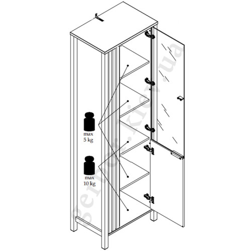 Фото правої вітрини HELIX 1D1W MEBELBOS – схема наповнення та навантажень