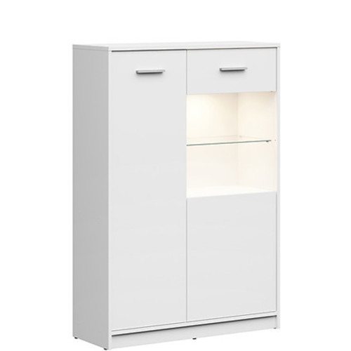 Фото вітрини з підсвіткою NEPO PLUS REG1D1W/90 BRW білий