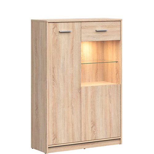 Фото вітрини з підсвіткою NEPO PLUS REG1D1W/90 BRW дуб сонома