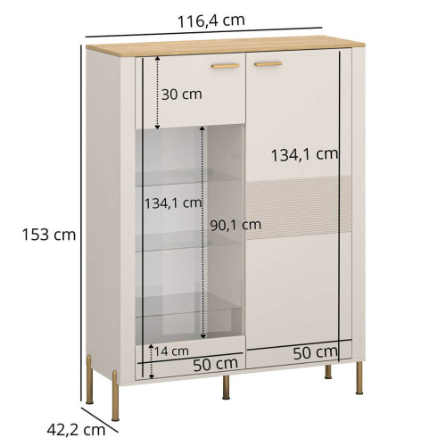 Фото низької вітрини RUBEN 1D1W MEBELBOS – розміри