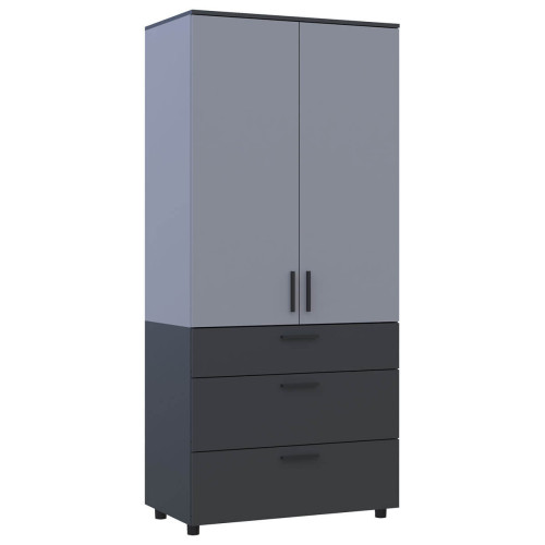 Фото шафи ТОРН 2 ДСП/3Ш полиці ДОРОС (DOROS) антрацит / сірий – вигляд збоку