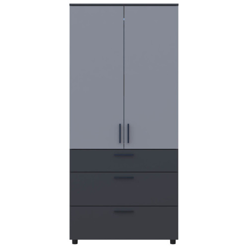 Фото шафи ТОРН 2 ДСП/3Ш полиці ДОРОС (DOROS) антрацит / сірий – вигляд спереду