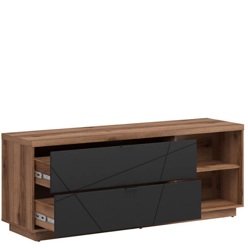 Фото тумбы под телевизор FORN RTV2S BRW дуб делано темный / черный – наполнение