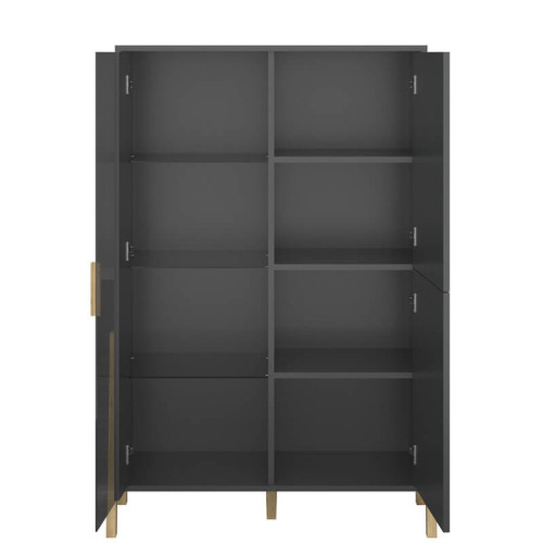 Фото вітальні BELLE ВМВ антрацит – наповнення низької вітрини