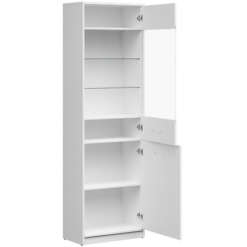 Фото вітрини NEPO PLUS REG1D1W BRW білий з підсвіткою – наповнення