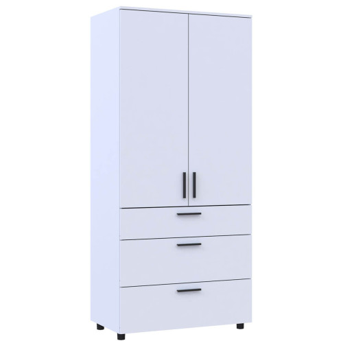 Фото білої шафи ТОРН 2 ДСП/3Ш полиці ДОРОС (DOROS) – вигляд збоку