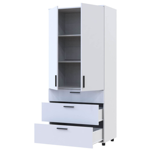 Фото білої шафи ТОРН 2 ДСП/3Ш полиці ДОРОС (DOROS) – наповнення