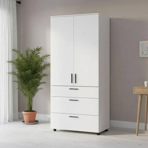 Фото білої шафи ТОРН 2 ДСП/3Ш полиці ДОРОС (DOROS) в інтер'єрі