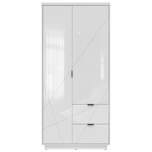 Фото шкафа FORN SZF2D2S BRW белый глянец – вид спереди