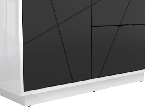 Фото шкафа FORN SZF2D2S BRW белый глянец / черный – фасад