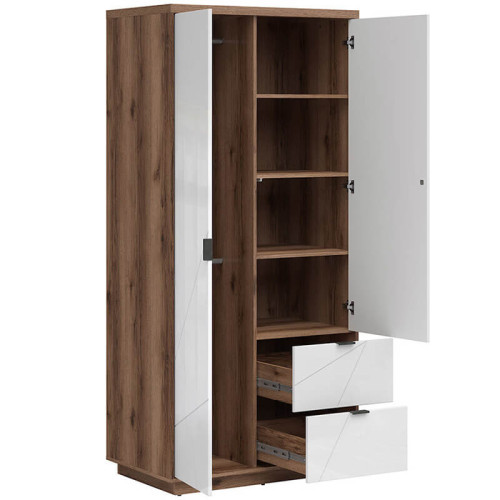 Фото шкафа FORN SZF2D2S BRW дуб делано темный / белый глянец – наполнение