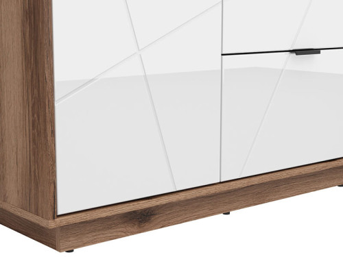 Фото шкафа FORN SZF2D2S BRW дуб делано темный / белый глянец – фасад
