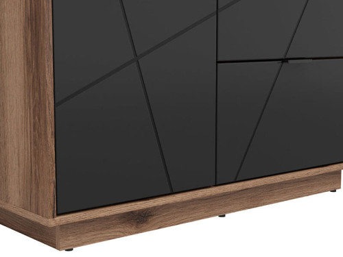 Фото шкафа FORN SZF2D2S BRW дуб делано темный / черный – фасад