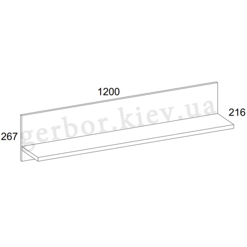 Фото полиці 120 SAPORI MEBELBOS – схема з розмірами