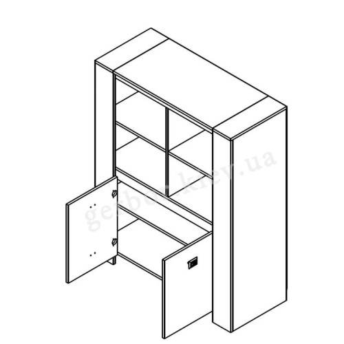 Фото тумби ШЕЛБІ KOM2D Гербор – схема наповнення