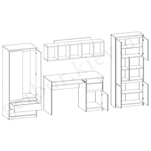 Фото комплекта для детской MADAGASKAR 2 BOGFRAN – схема наполнения
