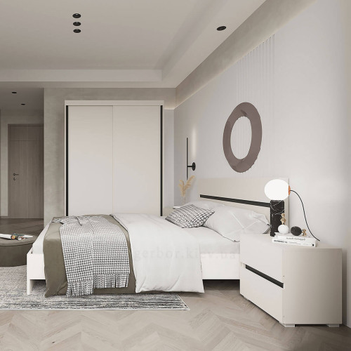 Фото шафи-купе ЛОНДОН 160 Гербор в інтер'єрі спальні