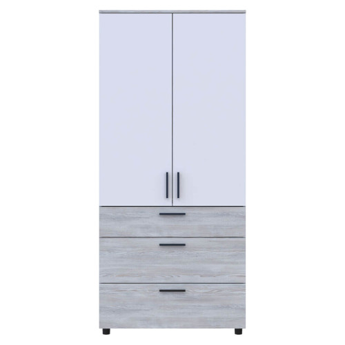 Фото шафи ТОРН 2 ДСП/3Ш полиці ДОРОС (DOROS) сосна натті / білий – вигляд спереду