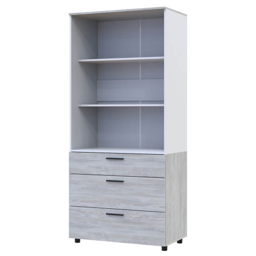 Фото шафи ТОРН 2 ДСП/3Ш полиці ДОРОС (DOROS) сосна натті / білий – вигляд збоку наповнення