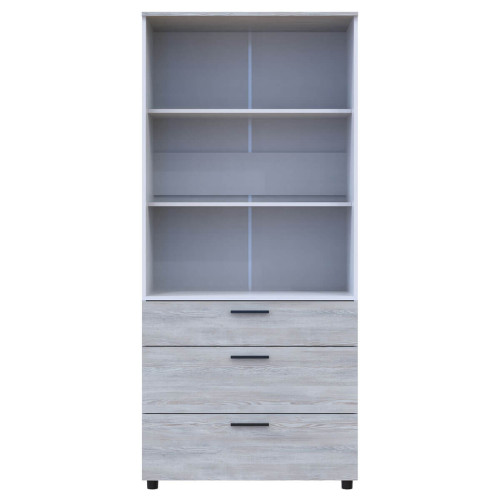 Фото шафи ТОРН 2 ДСП/3Ш полиці ДОРОС (DOROS) сосна натті / білий – вигляд спереду наповнення