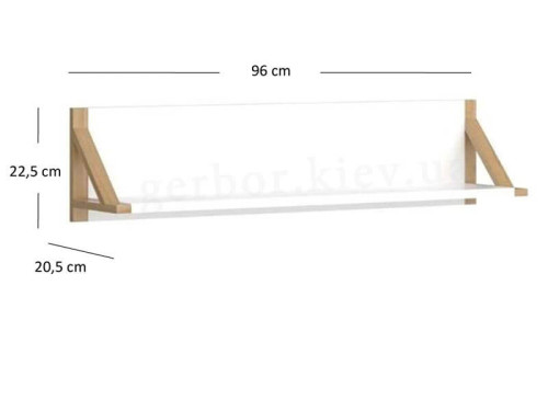 Фото полиці 96 BELLE ВМВ білий – розміри 