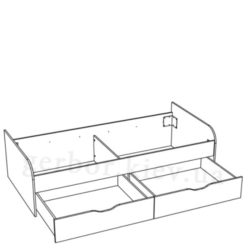 На фото схема кровати 90 (каркас) PAMP VMV Holding