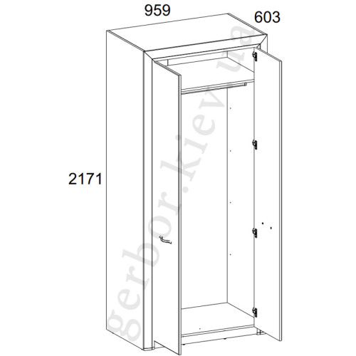 Фото шафи SAPORI 2D MEBELBOS – схема з розмірами та наповненням