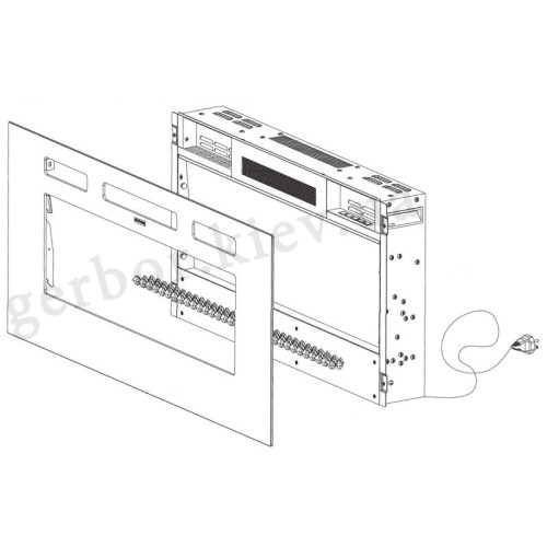 Фото тумби ТВ з електрокаміном JUTA EF RTV CAMA MEBLE – схема каміну вигляд спереду