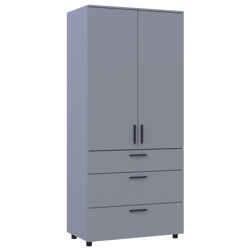 Фото сірої шафи ТОРН 2 ДСП/3Ш полиці ДОРОС (DOROS) – вигляд збоку