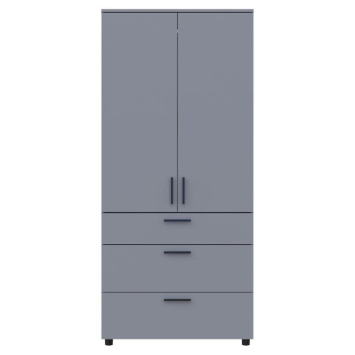 Фото сірої шафи ТОРН 2 ДСП/3Ш полиці ДОРОС (DOROS) – вигляд спереду