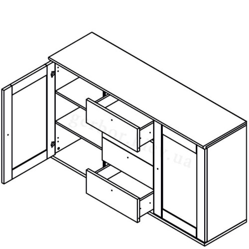 Фото комоду ТІНА KOM2D4S Гербор – схема наповнення