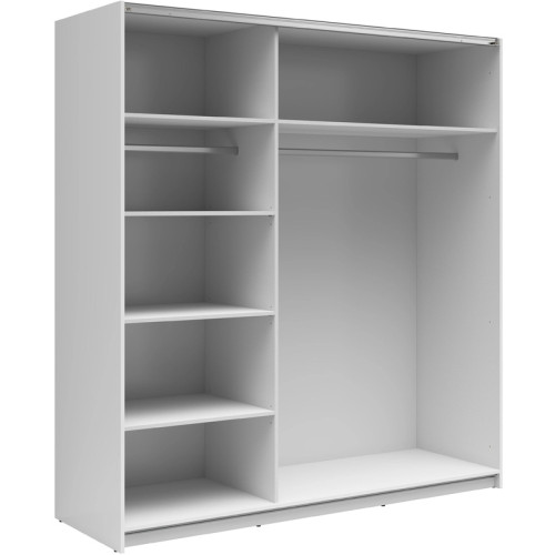 Фото шафи-купе із дзеркалом TETRIX   SZF/183/M BRW білий глянець – наповнення