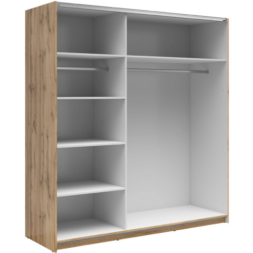 Фото шафи-купе із дзеркалом TETRIX   SZF/183/M BRW дуб вотан – наповнення