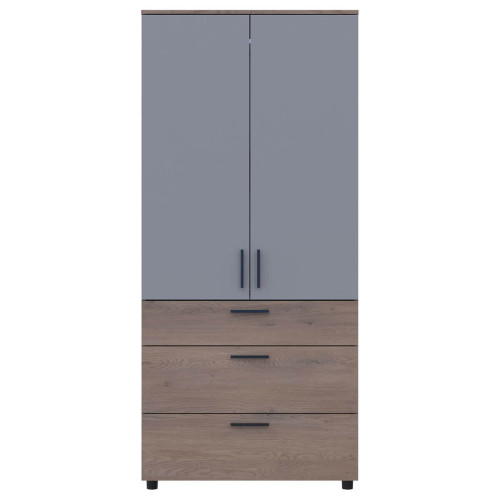 Фото шафи ТОРН 2 ДСП/3Ш полиці ДОРОС (DOROS) кремона канноло / сірий – вигляд спереду