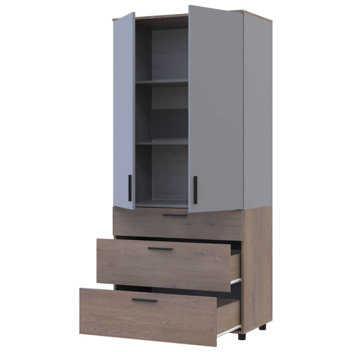 Фото шафи ТОРН 2 ДСП/3Ш полиці ДОРОС (DOROS) кремона канноло / сірий