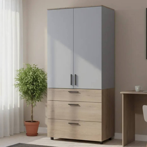 Фото шафи ТОРН 2 ДСП/3Ш полиці  ДОРОС (DOROS) кремона канноло / сірий в інтер'єрі