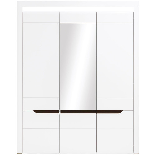 Фото шкафа 3D IRMA IM14 BOGFRAN белый / белый глянец со вставкой венге магия