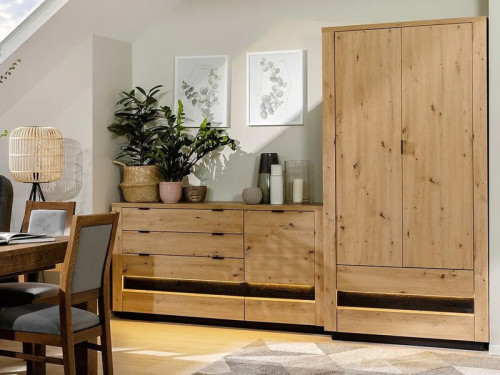 Фото шкафа OSTIA SZF2D2S BRW в интерьере гостиной