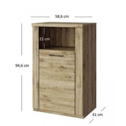 Фото тумби DOORSET 1D MEBELBOS – розміри