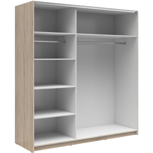 Фото шафи-купе із 2 дзеркалами TETRIX SZF/183/2M BRW дуб сонома – наповнення