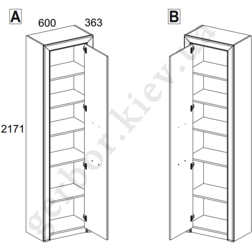 Фото пеналу SAPORI 1D MEBELBOS – схема з розмірами і наповненням