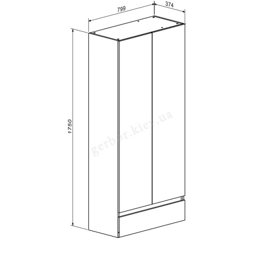 Фото міні-передпокою АНСІ Гербор – схема шафи-надставки з розмірами