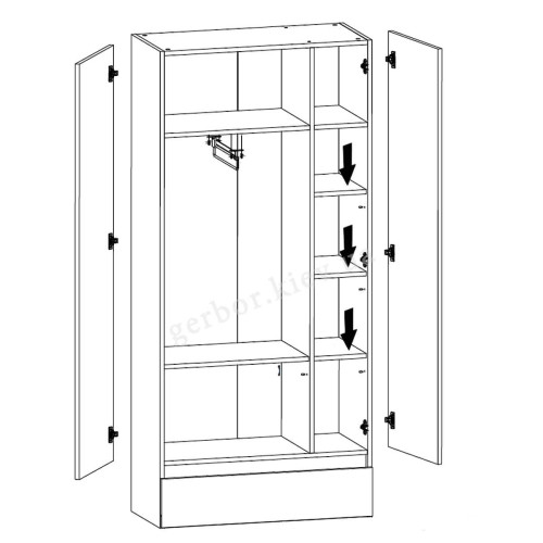 Фото міні-передпокою АНСІ Гербор – схема наповнення шафи-надставки
