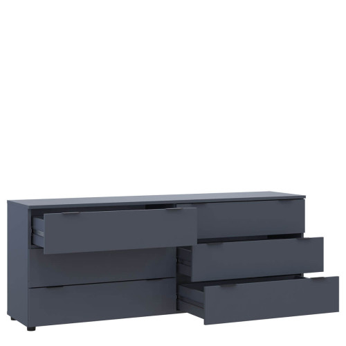 Фото комода РОН 9 6Ш ДОРОС (DOROS) графіт – вигляд збоку наповнення